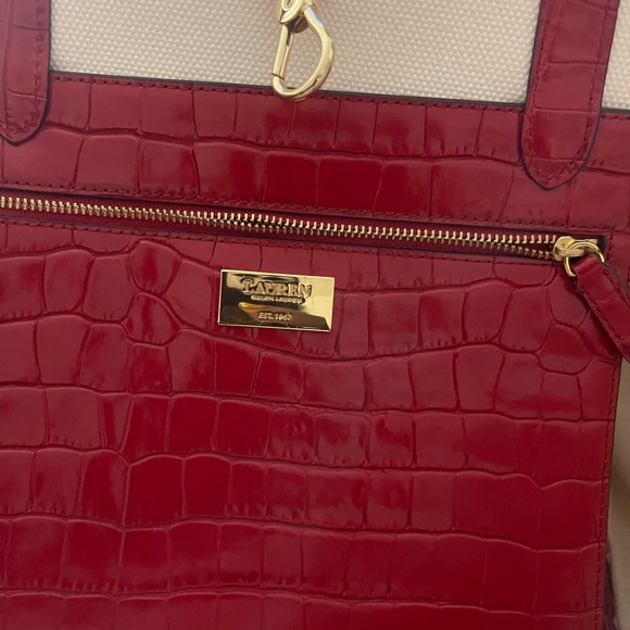 Ralph Lauren Tote purse red and neutral bag NWT - Picture 6 of 8